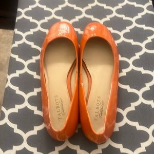 Talbots orange patent leather ballet flats